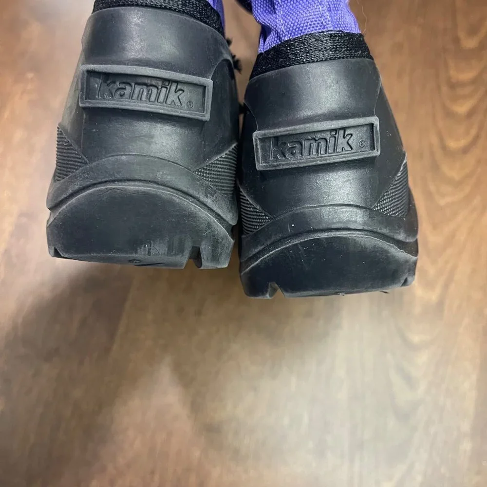 Kamik Reddeer 4 Cold‎ Weather Boots Youth Girls Size 2 Rain Snow Purple Black